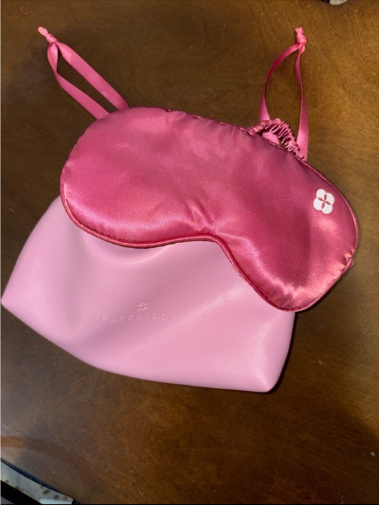 Pureology Handbags - Pureology Pink Cosmetic Pouch with Satin Dark Pink Eye Mask